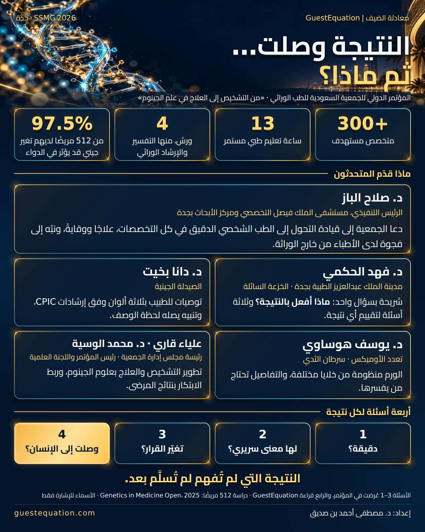 رحلة النتيجة الجينية: من طلب الفحص إلى الفهم والمتابعة